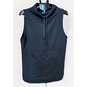 Lole Womens Black Cowl Neck XL Sleeveless Dress Tunic Shift  Zip Kangaroo Pocket